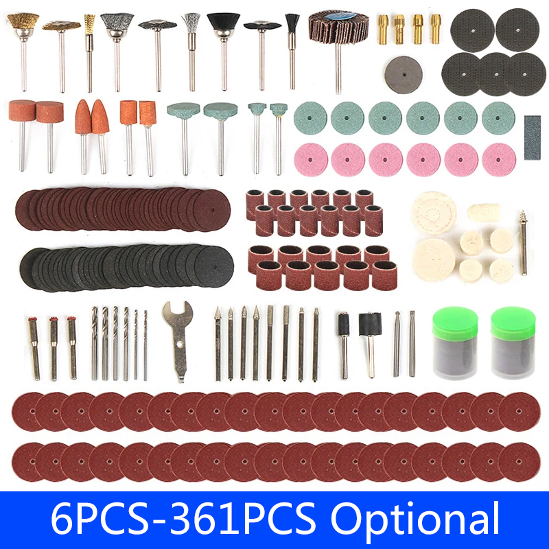 Cordless Rotary Tool Kit Accessories - 6ชิ้น-361ชิ้นอุปกรณ์แกะสลัก Dremel เครื่องมือขัดไฟฟ้าแบบโรตารี่สำหรับชิ้นส่วน Dremel เครื่องมือแกะสลักโลหะไม้