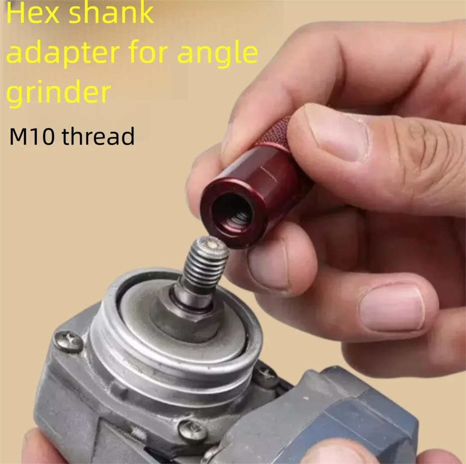 Electrical - อะแดปเตอร์แปลงดอกสว่านก้านหกเหลี่ยม 6.35 มม. สำหรับเครื่องเจียรไฟฟ้า M10 แบบสากล