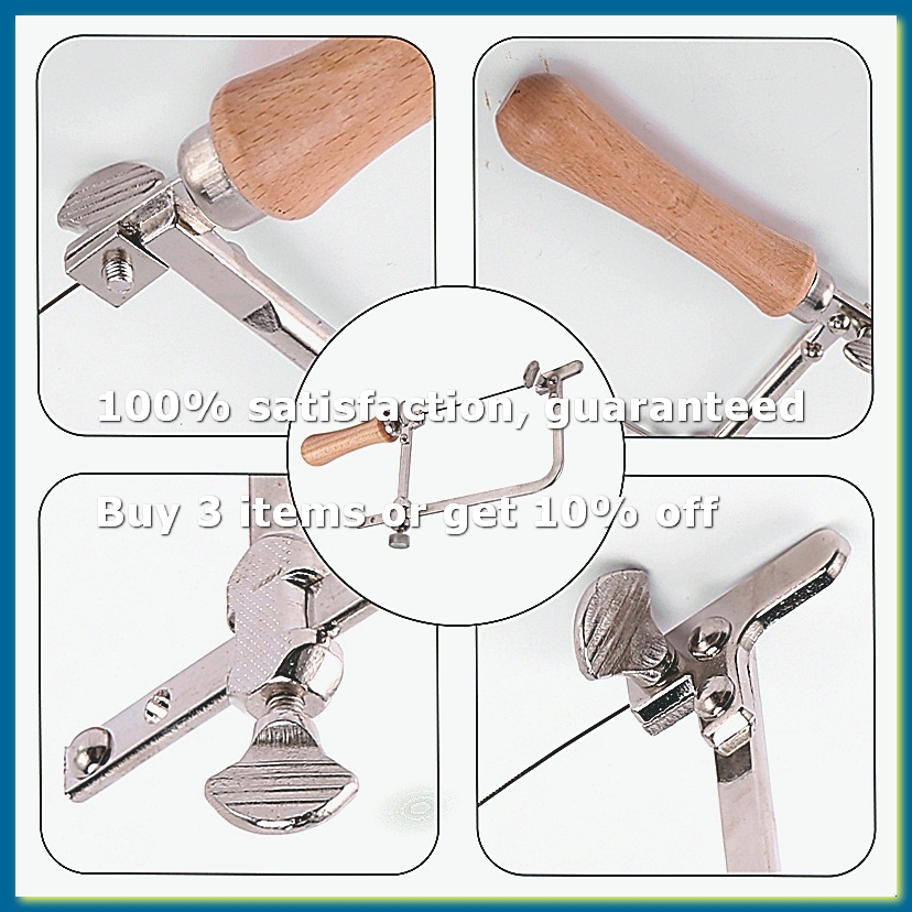 Hand Tools - เลื่อยวงเดือนปรับระดับได้สำหรับงานมืออาชีพ ด้ามไม้ สำหรับงานเครื่องประดับ เลื่อยวงเดือนสำหรับช่างอัญมณี รุ่น A62I
