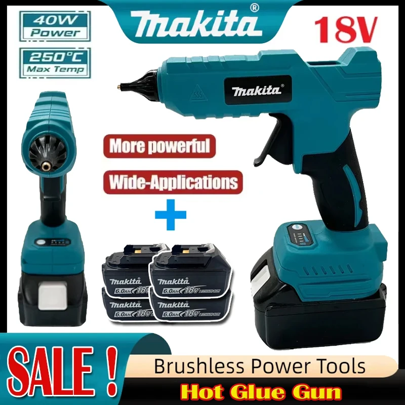 Hot Melt Glue Gun Cordless - ปืนกาวร้อนไร้สาย Makita แบบมือถือ เครื่องมือซ่อมแซม DIY ปืนเชื่อมร้อน