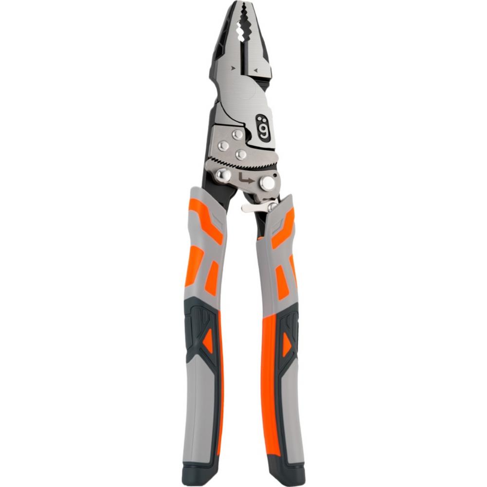 Automatic Wire Stripper Cutter - คีมตัดสายไฟแบบมีกลไกเฟืองล็อคในตัว ขนาด 9 นิ้ว คีมช่างไฟฟ้าอเนกประสงค์สำหรับงานหนัก พร้อมฟังก์ชันปอกสายไฟและย้ำหางปลา