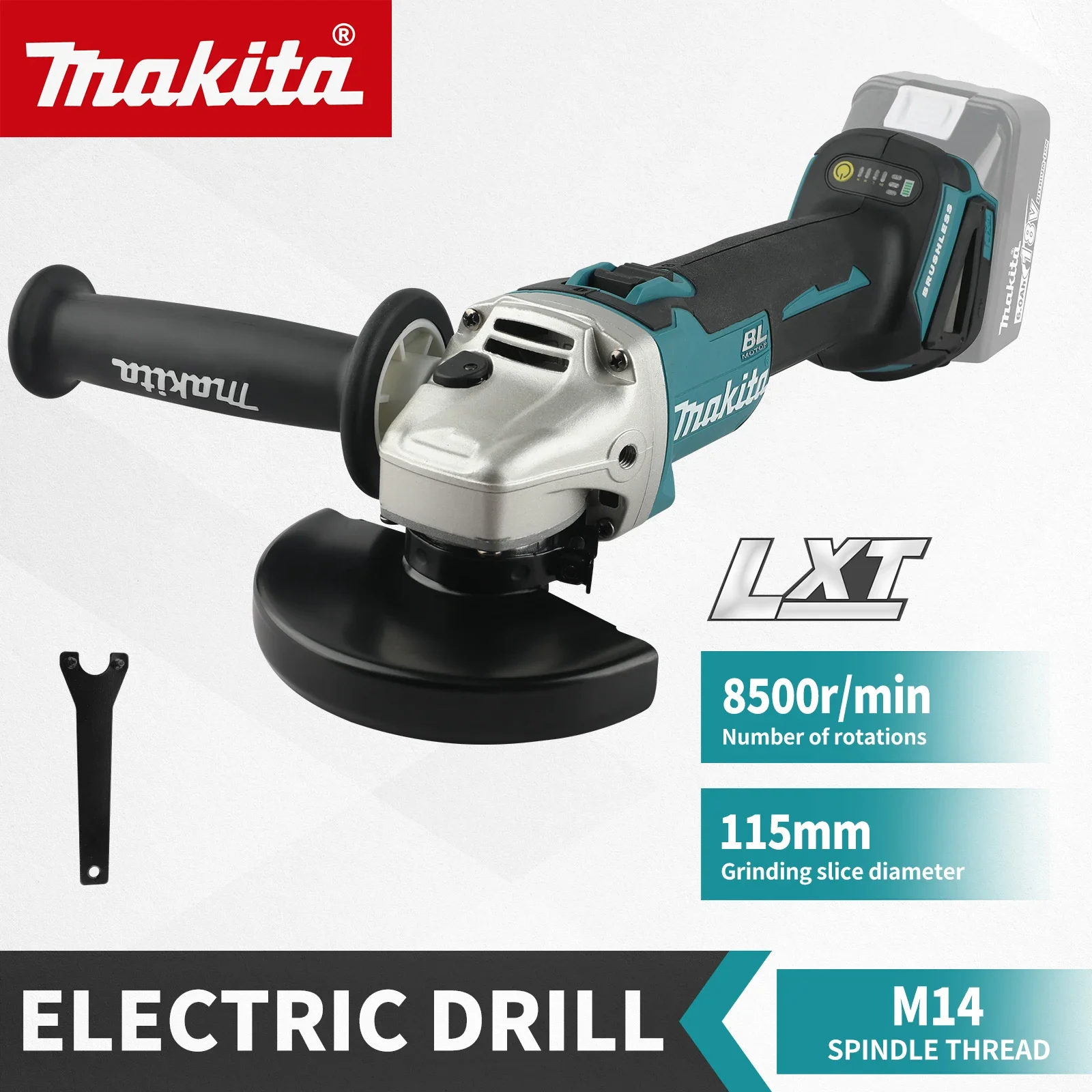 Brushless Angle Grinder Battery Powered - เครื่องเจียรไฟฟ้าไร้แปรงถ่าน ลิเธียม DGA454 ขนาด 115 มม.