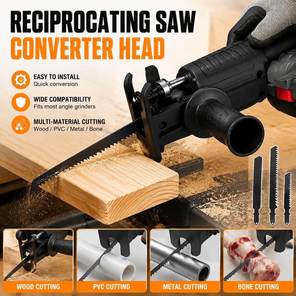 Reciprocating Saw Attachment Drill - อะแดปเตอร์เลื่อยลูกสูบสำหรับสว่านไฟฟ้า ใช้ตัดโลหะ เหล็ก พลาสติก และไม้