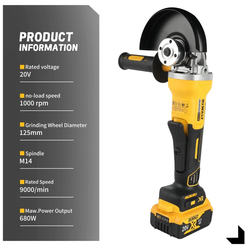 เครื่องเจียรไฟฟ้าแบบหัวแบน Dew - Brushless Angle Grinder Battery Powered บทวิจารณ์และราคา