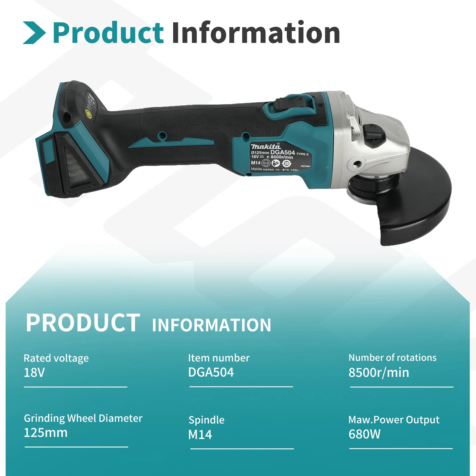 มากีต้า ดีจีเอ 504 เครื่องเจีย - Brushless Angle Grinder Battery Powered บทวิจารณ์และราคา