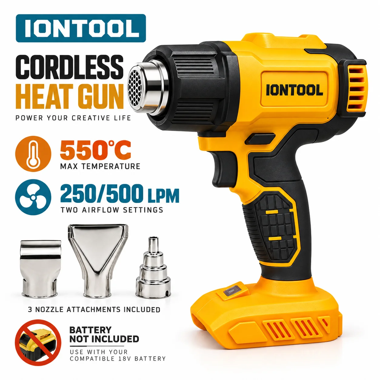 ไอออนทูล ปืนลมร้อนไร้สาย สีเหล - Cordless Heat Gun For Shrink Tubing บทวิจารณ์และราคา