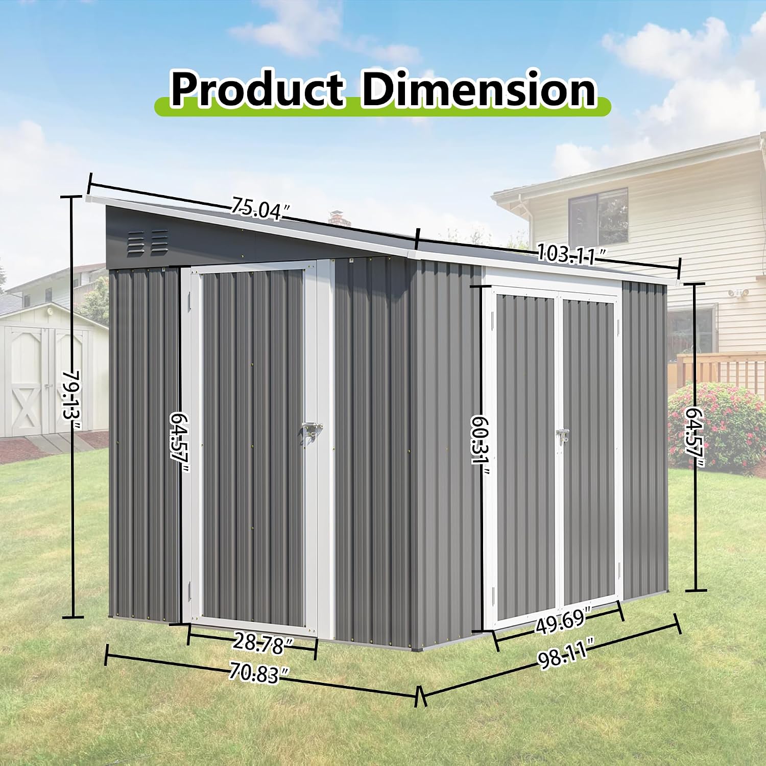 โรงเก็บของกลางแจ้งโลหะแบบพิงผน - Garden Tools บทวิจารณ์และราคา