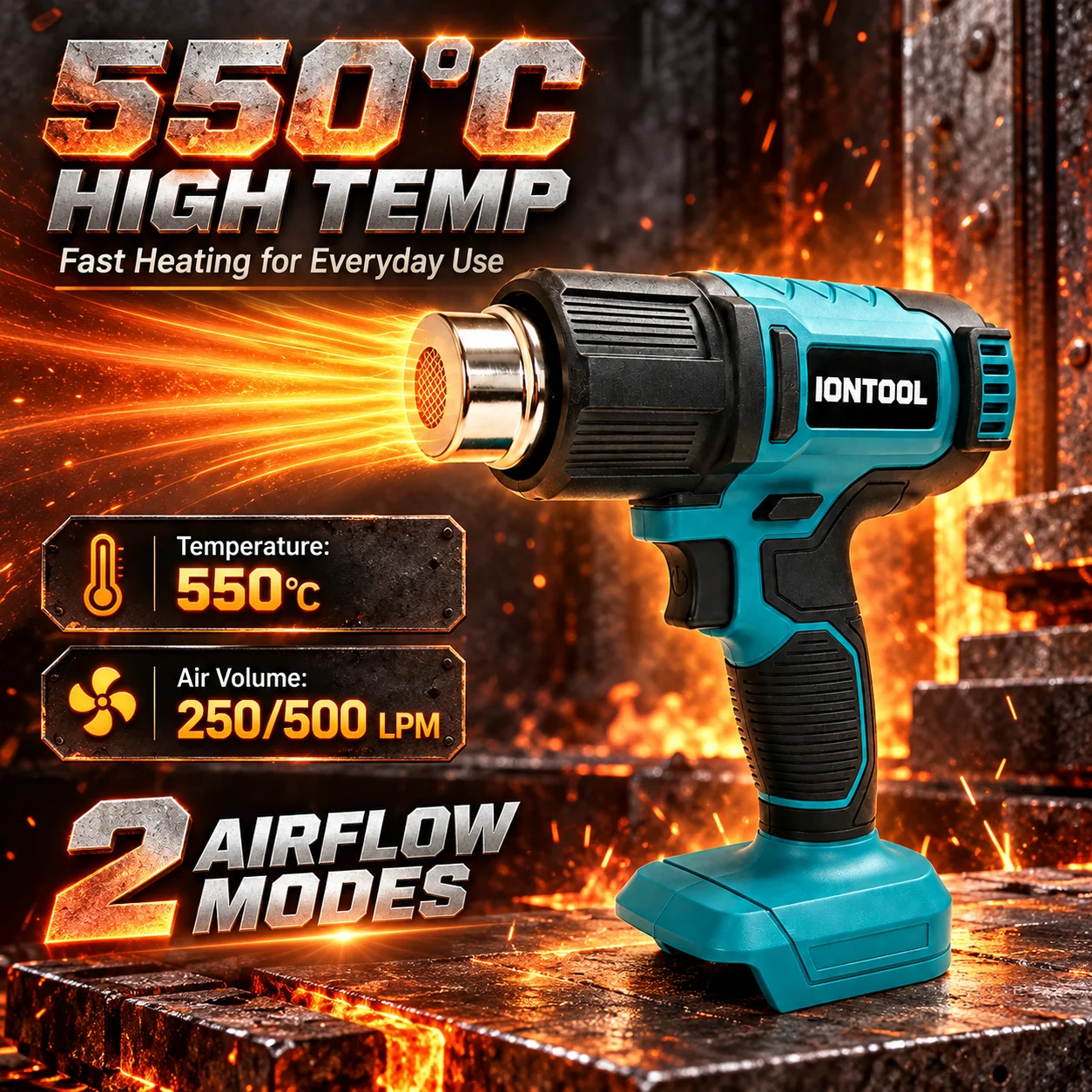 ไอออนทูล ปืนลมร้อนไร้สาย 550 ℃ - Cordless Heat Gun For Shrink Tubing บทวิจารณ์และราคา